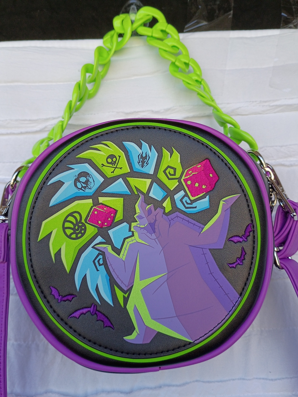 Disney Loungefly Oogie Boogie Glow-in-the-Dark Round Crossbody Bag
